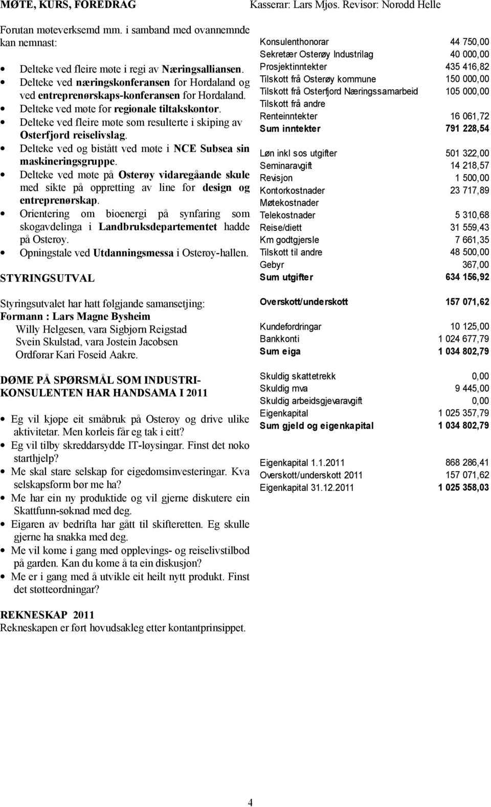 Delteke ved fleire møte som resulterte i skiping av Osterfjord reiselivslag. Delteke ved og bistått ved møte i NCE Subsea sin maskineringsgruppe.