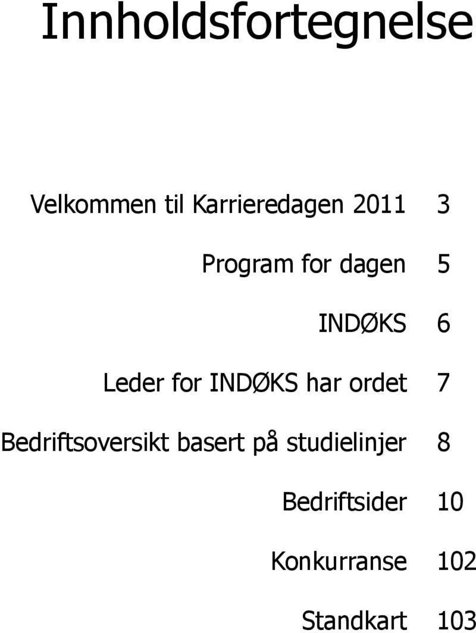 ordet Bedriftsoversikt basert på studielinjer