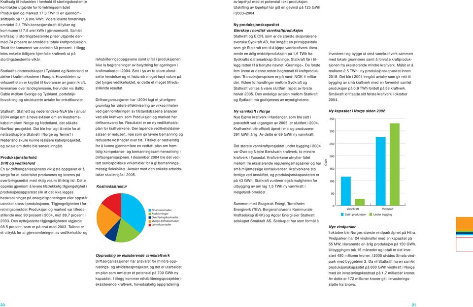 Samlet kraftsalg til stortingsbestemte priser utgjorde dermed 74 prosent av områdets totale kraftproduksjon. Totalt for konsernet var andelen 60 prosent.