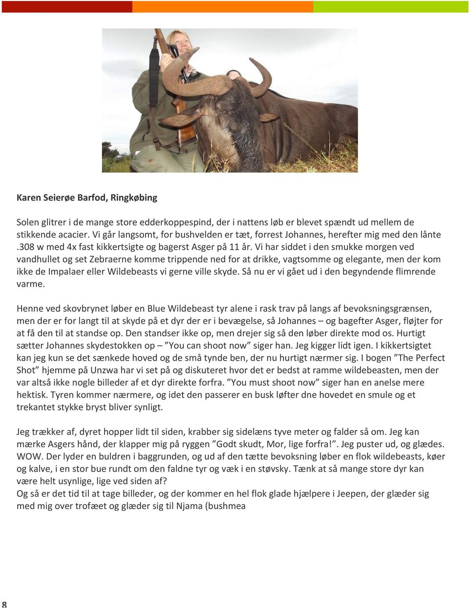 Vi har siddet i den smukke morgen ved vandhullet og set Zebraerne komme trippende ned for at drikke, vagtsomme og elegante, men der kom ikke de Impalaer eller Wildebeasts vi gerne ville skyde.