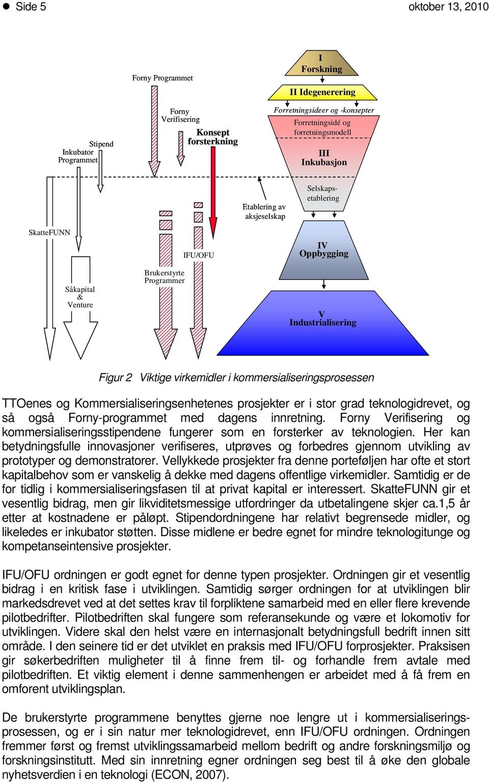 virkemidler i kommersialiseringsprosessen TTOenes og Kommersialiseringsenhetenes prosjekter er i stor grad teknologidrevet, og så også Forny-programmet med dagens innretning.