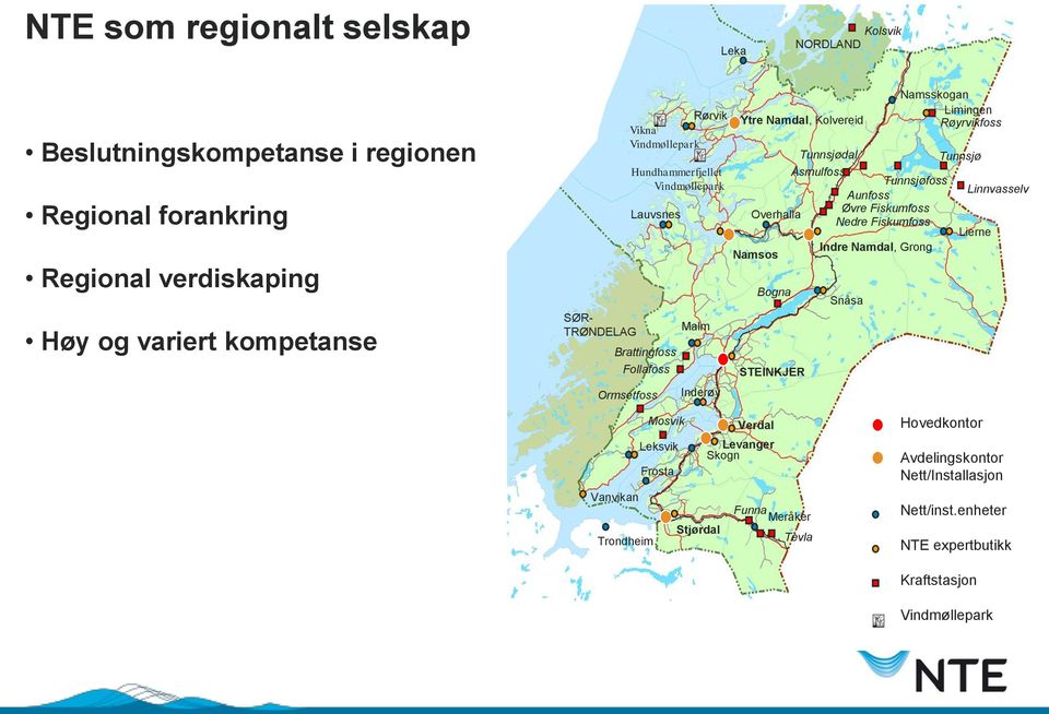 Tunnsjø Åsmulfoss Tunnsjøfoss Linnvasselv Aunfoss Øvre Fiskumfoss Overhalla Nedre Fiskumfoss Lierne Indre Namdal, Grong Namsos Bogna STEINKJER Snåsa Vanvikan Trondheim