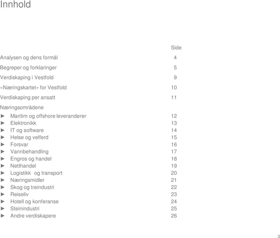 velferd 15 Forsvar 16 Vannbehandling 17 Engros og handel 18 Netthandel 19 Logistikk og transport 20