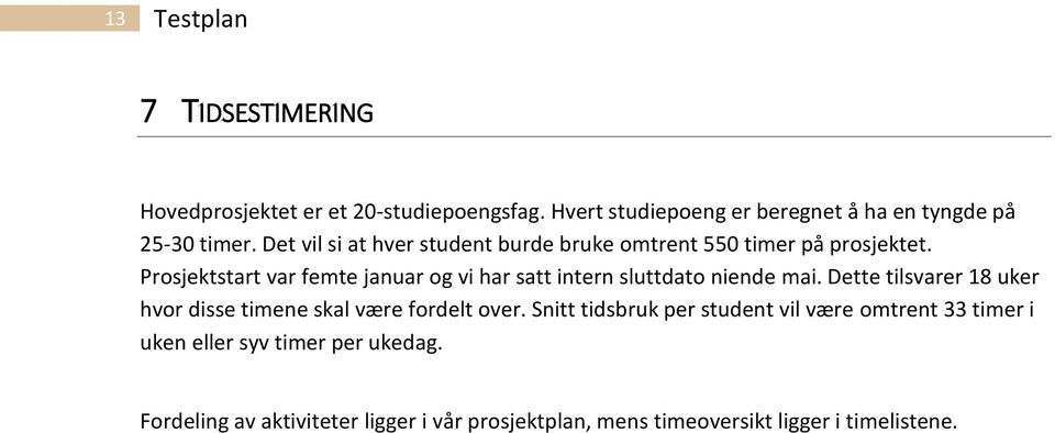 Prosjektstart var femte januar og vi har satt intern sluttdato niende mai.