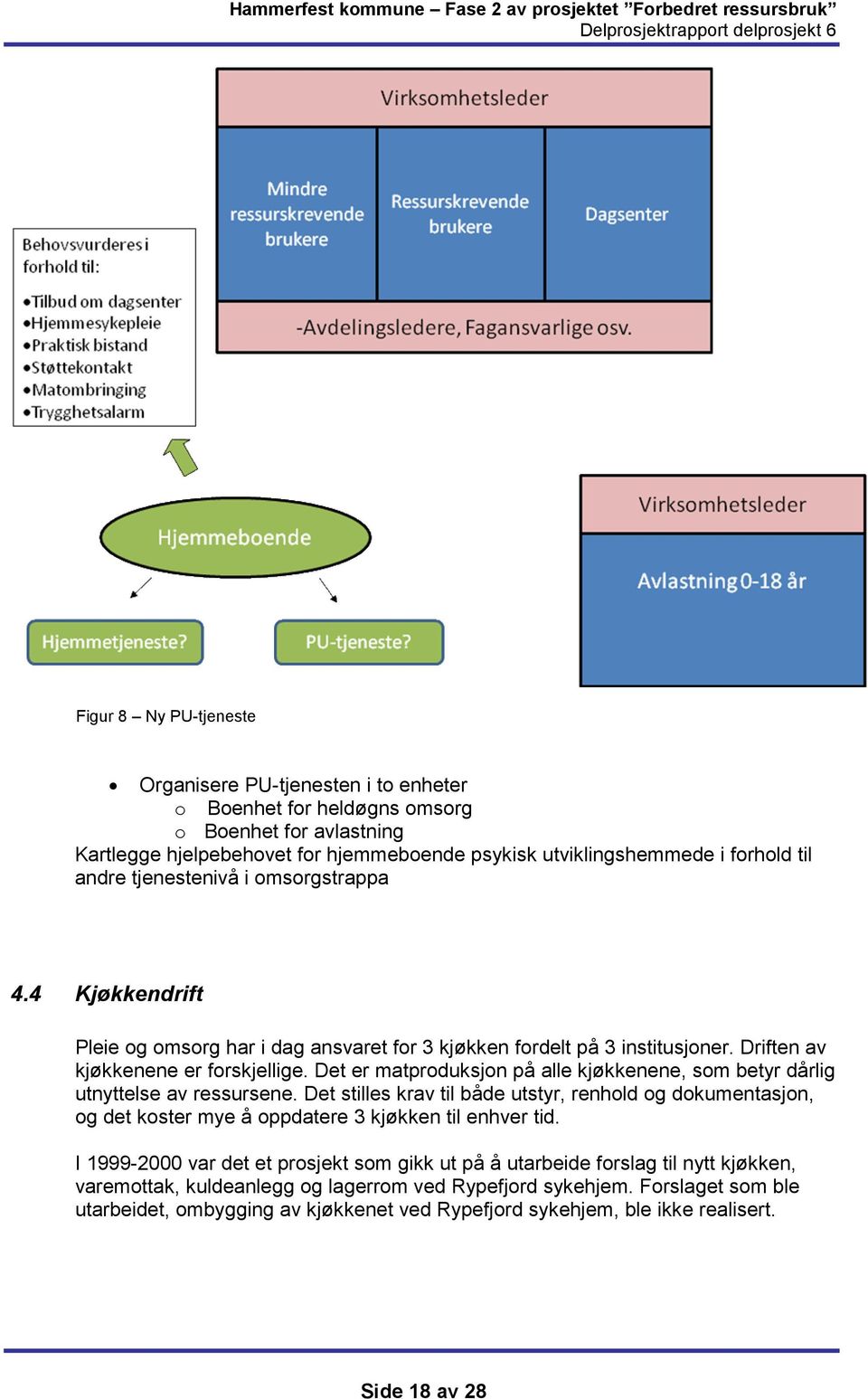 Det er matproduksjon på alle kjøkkenene, som betyr dårlig utnyttelse av ressursene. Det stilles krav til både utstyr, renhold og dokumentasjon, og det koster mye å oppdatere 3 kjøkken til enhver tid.