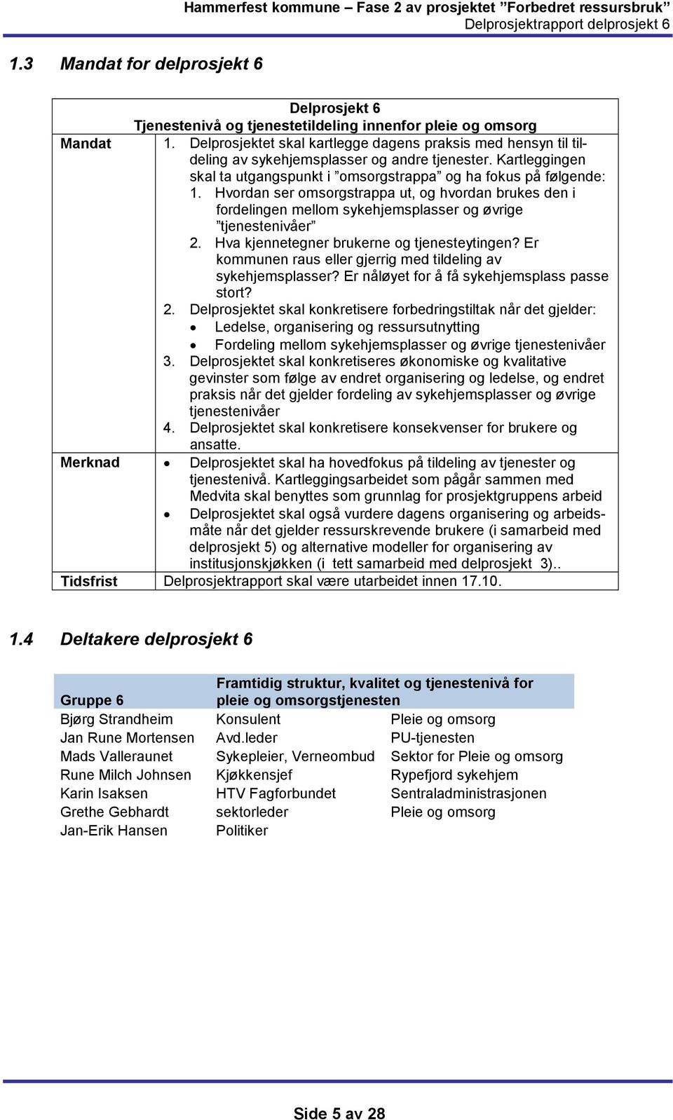 Hvordan ser omsorgstrappa ut, og hvordan brukes den i fordelingen mellom sykehjemsplasser og øvrige tjenestenivåer 2. Hva kjennetegner brukerne og tjenesteytingen?