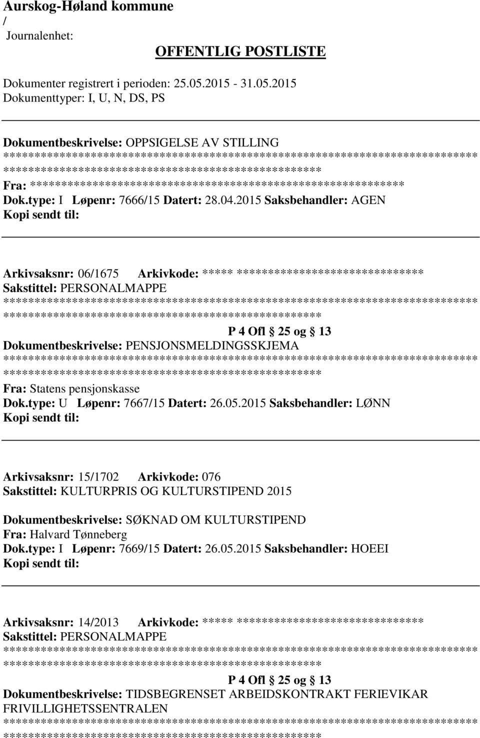 Statens pensjonskasse Dok.type: U Løpenr: 766715 Datert: 26.05.