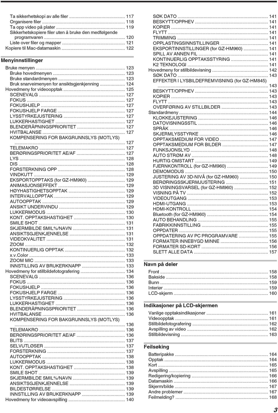 127 FOKUSHJELP 127 FOKUSHJELP FARGE 127 LYSSTYRKEJUSTERING 127 LUKKERHASTIGHET 127 BLENDERÅPNINGSPRIORITET 127 HVITBALANSE 127 KOMPENSERING FOR BAKGRUNNSLYS (MOTLYS) 127 TELEMAKRO 127