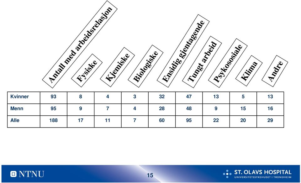 29 Psykososiale Tungt arbeid Ensidig gjentagende