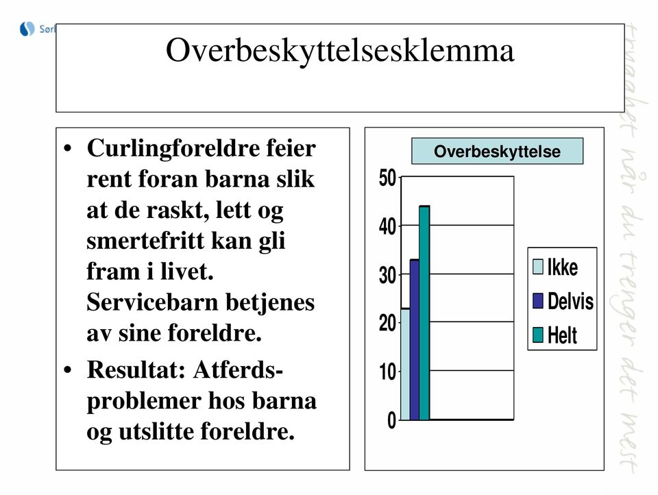 Servicebarn betjenes av sine foreldre.