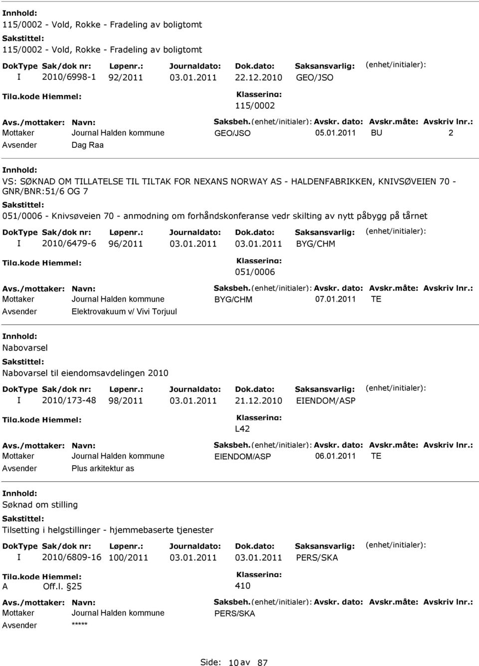 : GEO/JSO BU 2 vsender Dag Raa nnhold: VS: SØKND OM TLLTELSE TL TLTK FOR NEXNS NORWY S - HLDENFBRKKEN, KNVSØVEEN 70 - GNR/BNR:51/6 OG 7 051/0006 - Knivsøveien 70 - anmodning om forhåndskonferanse