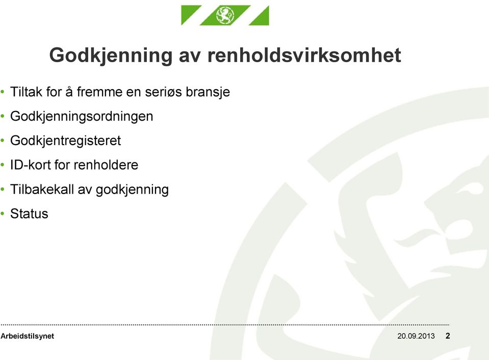 Godkjenningsordningen Godkjentregisteret