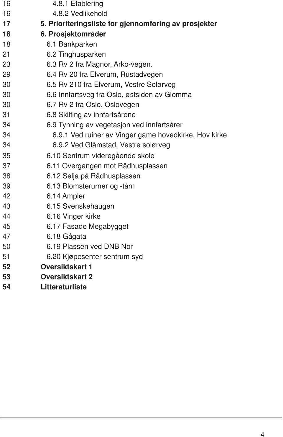 9 Tynning av vegetasjon ved innfartsårer 34 6.9.1 Ved ruiner av Vinger game hovedkirke, Hov kirke 34 6.9.2 Ved Glåmstad, Vestre solørveg 35 6.10 Sentrum videregående skole 37 6.