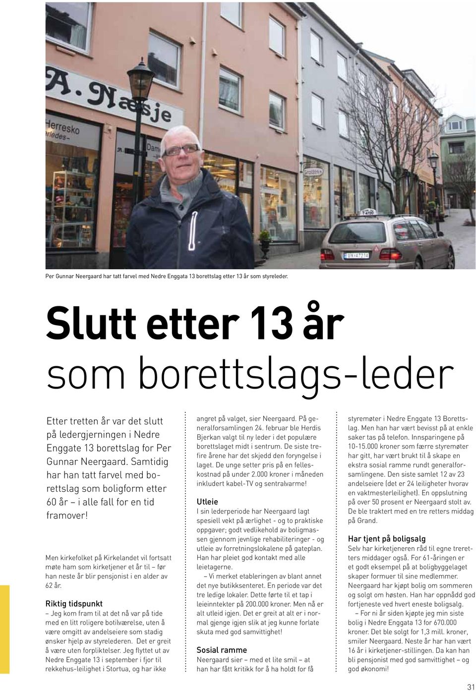 Samtidig har han tatt farvel med borettslag som boligform etter 60 år i alle fall for en tid framover!