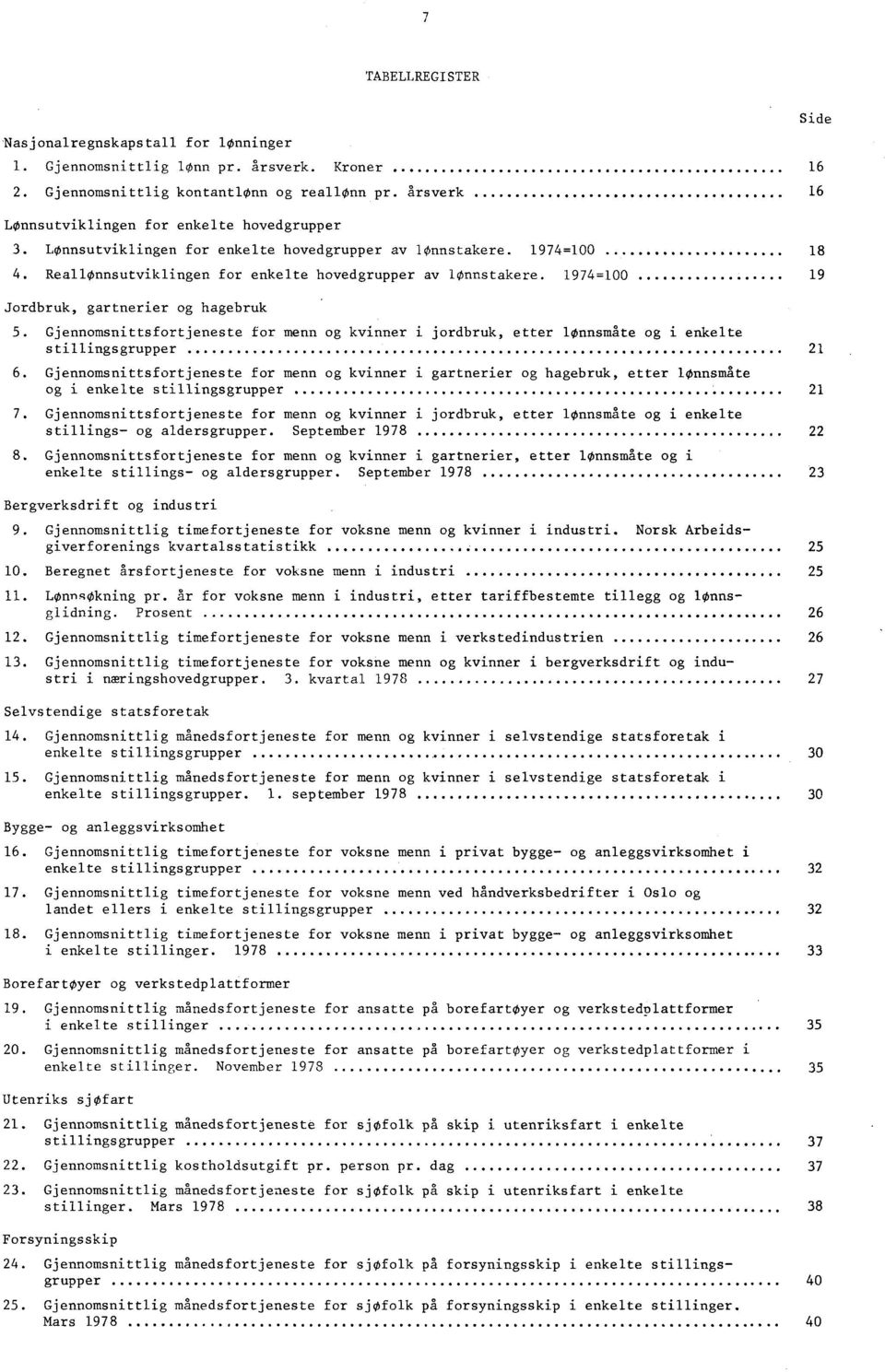 1974=100 19 Jordbruk, gartnerier og hagebruk 5. Gjennomsnittsfortjeneste for menn og kvinner i jordbruk, etter lonnsmåte og i enkelte stillingsgrupper 21 6.