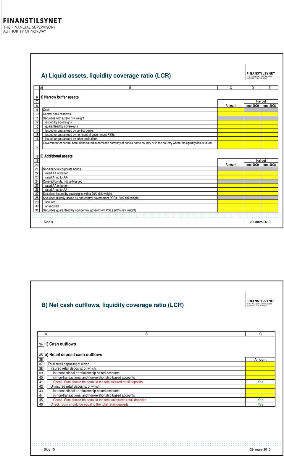 Government or central bank debt issued in domestic currency of bank's home country or in the country where the liquidity risk is taken 2) Additional assets Non-financial corporate bonds Covered