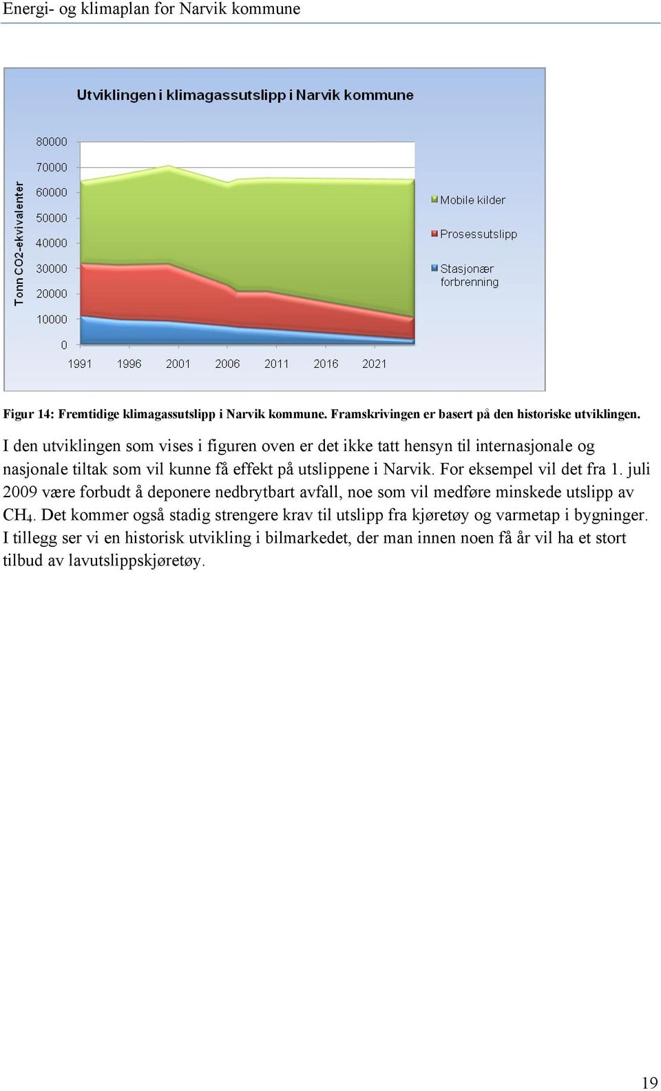 For eksempel vil det fra 1. juli 2009 være forbudt å deponere nedbrytbart avfall, noe som vil medføre minskede utslipp av CH 4.