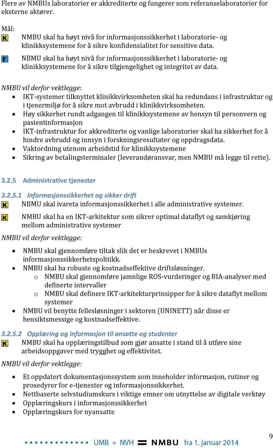 NBMU skal ha høyt nivå for informasjonssikkerhet i laboratorie- og klinikksystemene for å sikre tilgjengelighet og integritet av data.