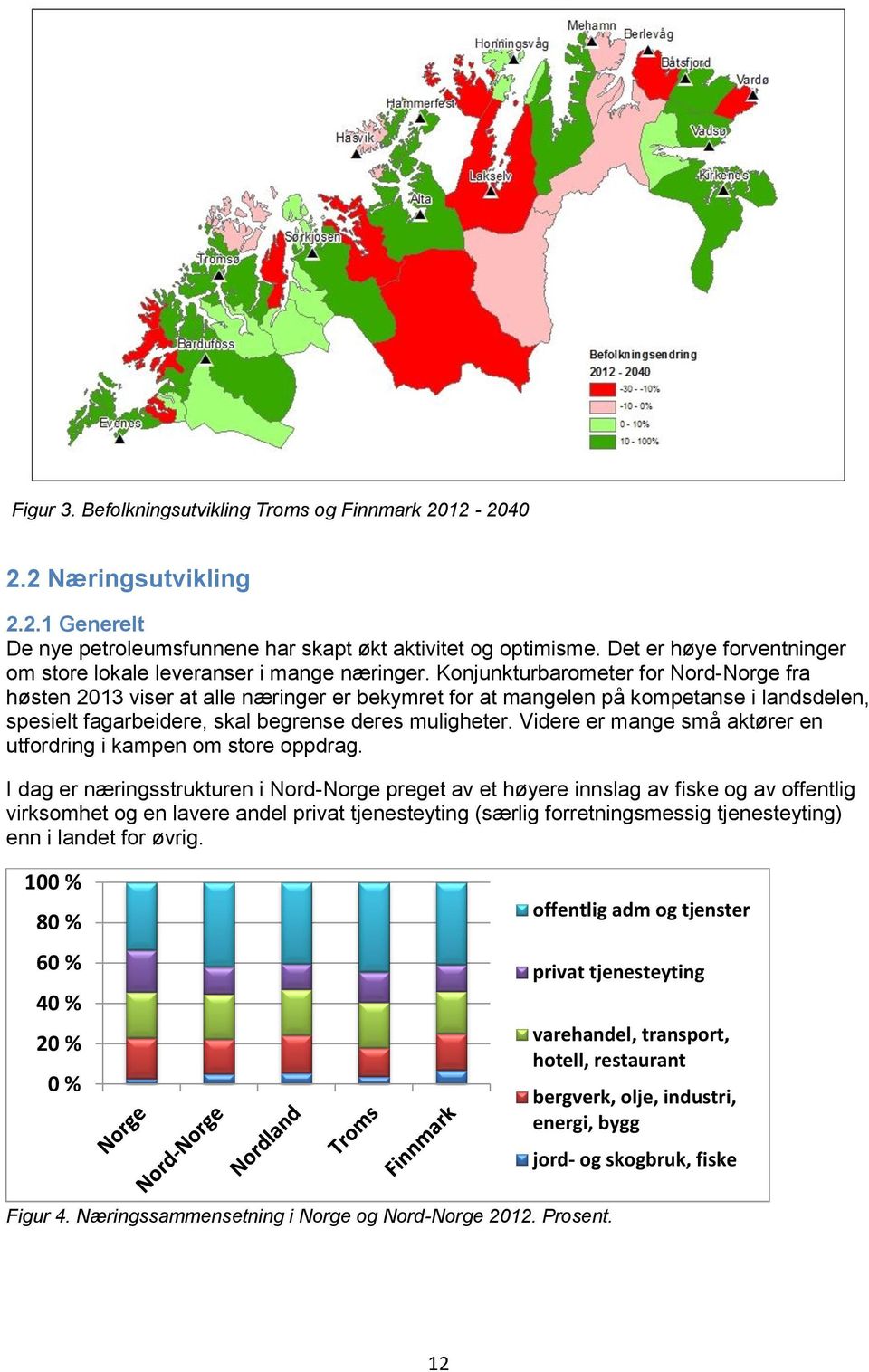Konjunkturbarometer for Nord-Norge fra høsten 2013 viser at alle næringer er bekymret for at mangelen på kompetanse i landsdelen, spesielt fagarbeidere, skal begrense deres muligheter.