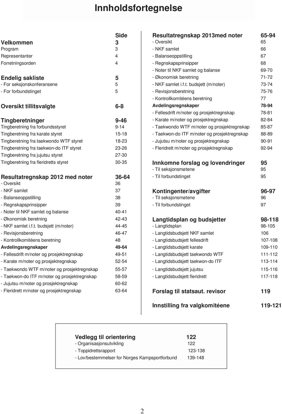 r til NKF samlet og balanse 69-70 Endelig sakliste 5 - Økonomisk beretning 71-72 - For seksjonskonferansene 5 - NKF samlet i.f.t. budsjett (m/noter) 73-74 - For forbundstinget 5 - Revisjonsberetning