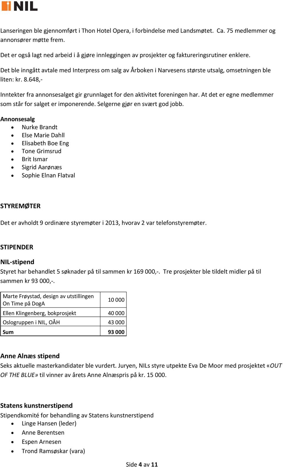 Det ble inngått avtale med Interpress om salg av Årboken i Narvesens største utsalg, omsetningen ble liten: kr. 8.648, Inntekter fra annonsesalget gir grunnlaget for den aktivitet foreningen har.