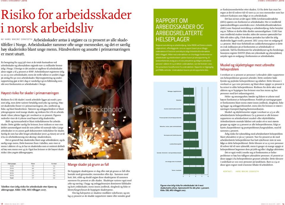 En beregning fra 1995/96 viser at de totale kostnadene ved arbeids skader og yrkessykdom utgjorde nær 12 milliarder kroner årlig i Norge.