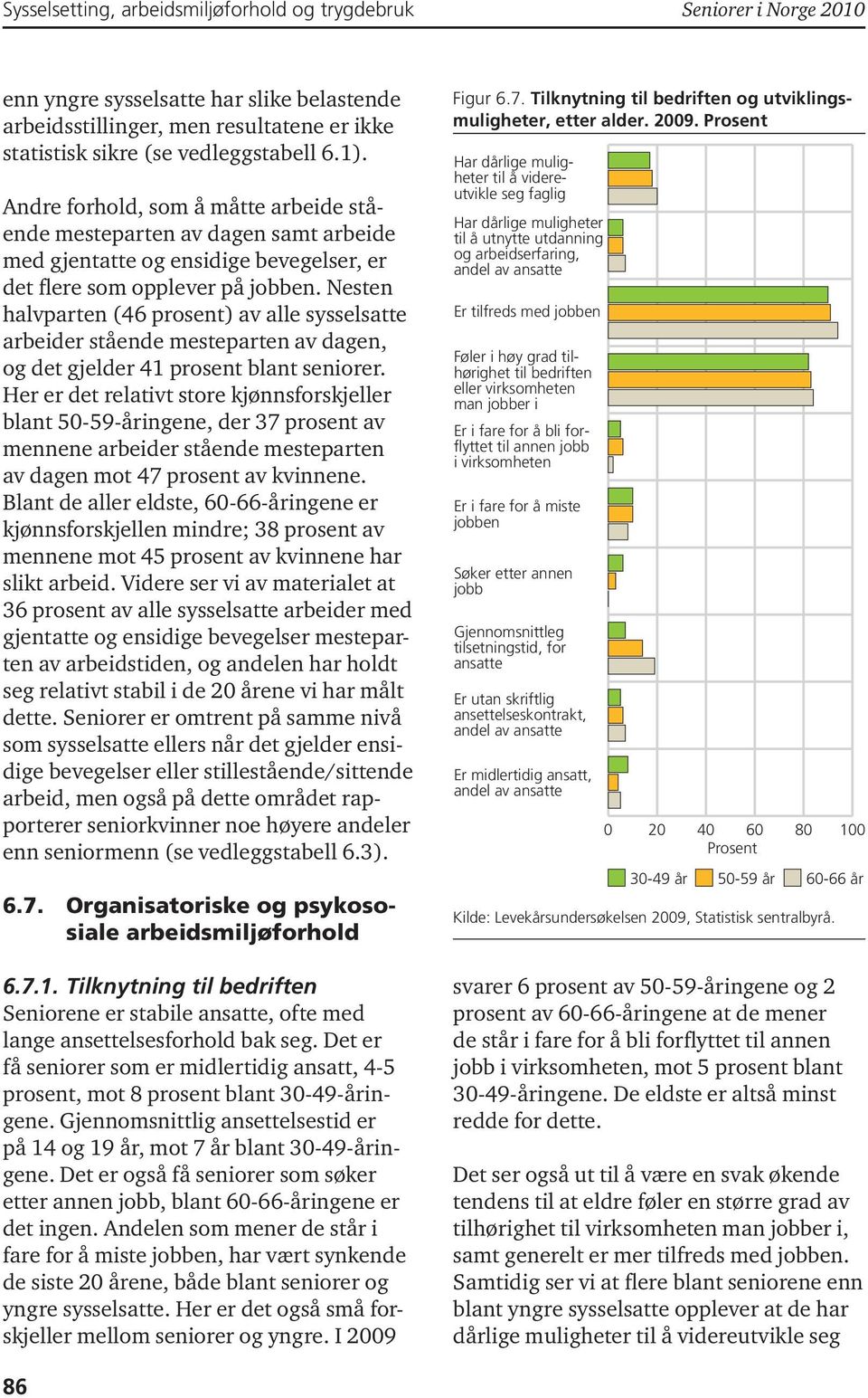 Nesten halvparten (46 prosent) av alle sysselsatte arbeider stående mesteparten av dagen, og det gjelder 41 prosent blant seniorer.