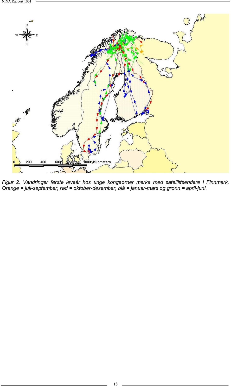 merka med satellittsendere i Finnmark.