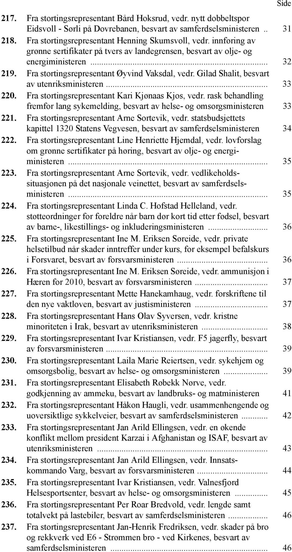 .. 33 220. Fra stortingsrepresentant Kari Kjønaas Kjos, vedr. rask behandling fremfor lang sykemelding, besvart av helse- og omsorgsministeren 33 221. Fra stortingsrepresentant Arne Sortevik, vedr.