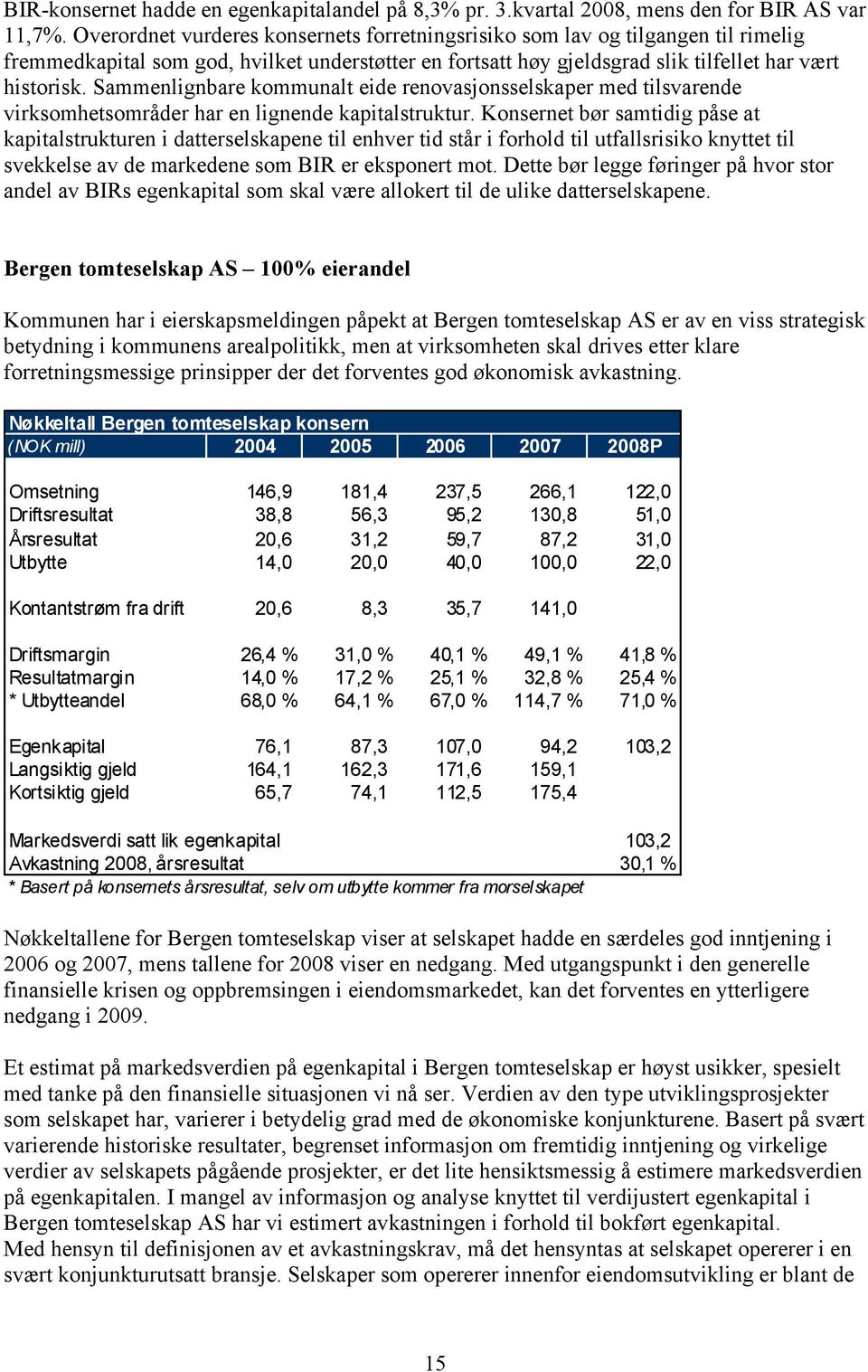 Sammenlignbare kommunalt eide renovasjonsselskaper med tilsvarende virksomhetsområder har en lignende kapitalstruktur.