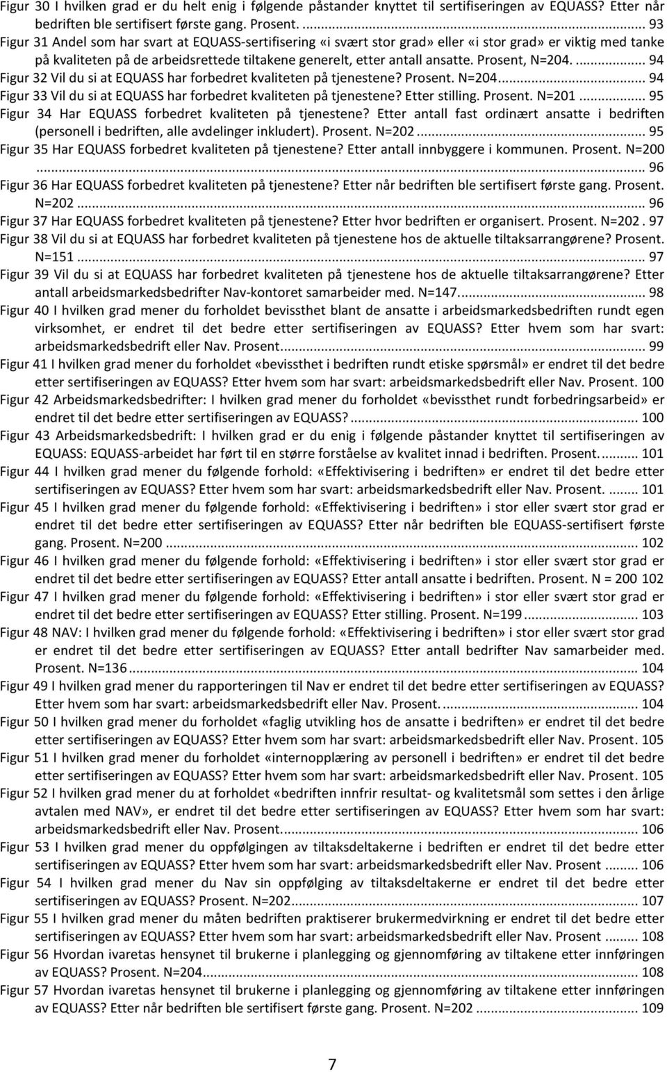 Prosent, N=204.... 94 Figur 32 Vil du si at EQUASS har forbedret kvaliteten på tjenestene? Prosent. N=204... 94 Figur 33 Vil du si at EQUASS har forbedret kvaliteten på tjenestene? Etter stilling.