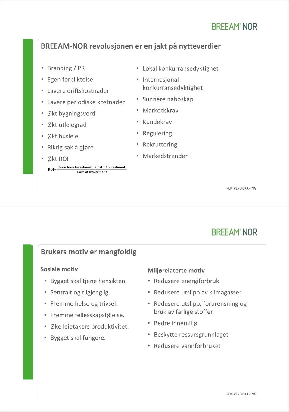 mangfoldig Sosiale motiv Bygget skal tjene hensikten. Sentralt og tilgjenglig. Fremme helse og trivsel. Fremme fellesskapsfølelse. Øke leietakers produktivitet. Bygget skal fungere.