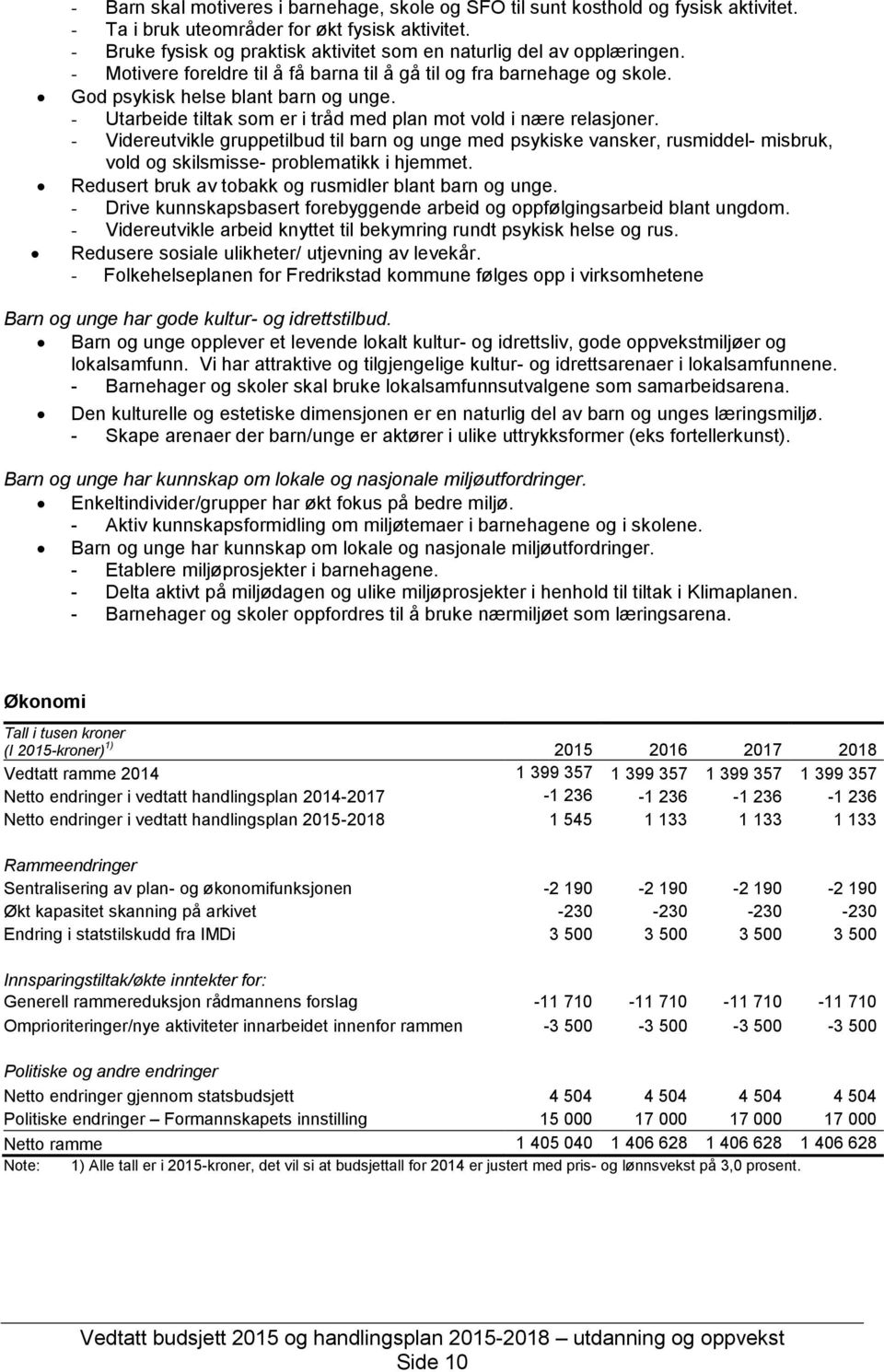 - Utarbeide tiltak som er i tråd med plan mot vold i nære relasjoner.