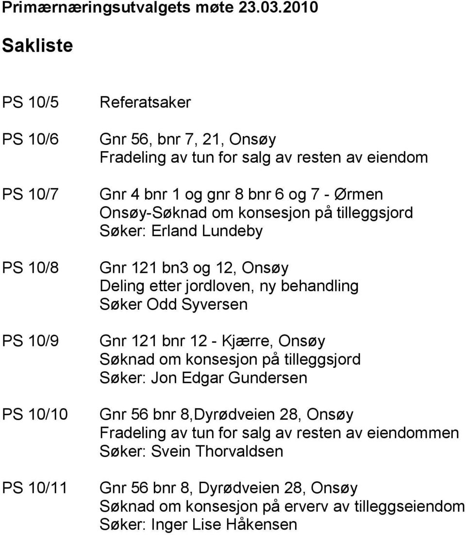 gnr 8 bnr 6 og 7 - Ørmen Onsøy-Søknad om konsesjon på tilleggsjord Søker: Erland Lundeby Gnr 121 bn3 og 12, Onsøy Deling etter jordloven, ny behandling Søker Odd Syversen