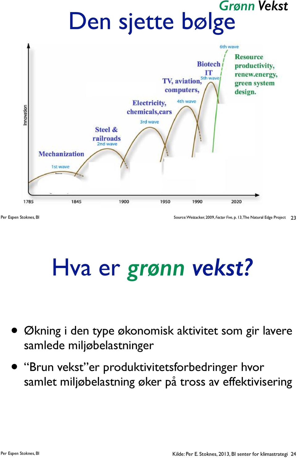 Økning i den type økonomisk aktivitet som gir lavere samlede miljøbelastninger!