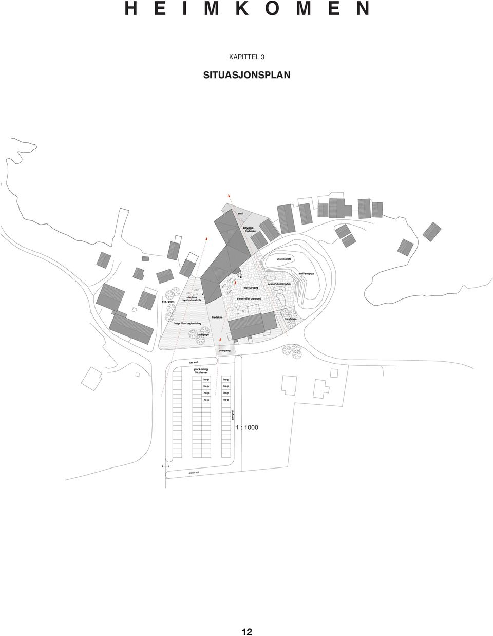 grønt uteplass kystkulturskole steinheller og grønt hage / lav beplantning