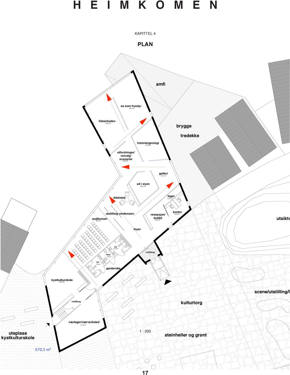 butikk 20,0 m 2 kontor 14,9 m 2 utsiktsplatå foyer hwc 4,6 m 2 wc 7,9 m 2 vindfang wc 7,9 m 2 garderobe kystkulturskole 50,4 m 2