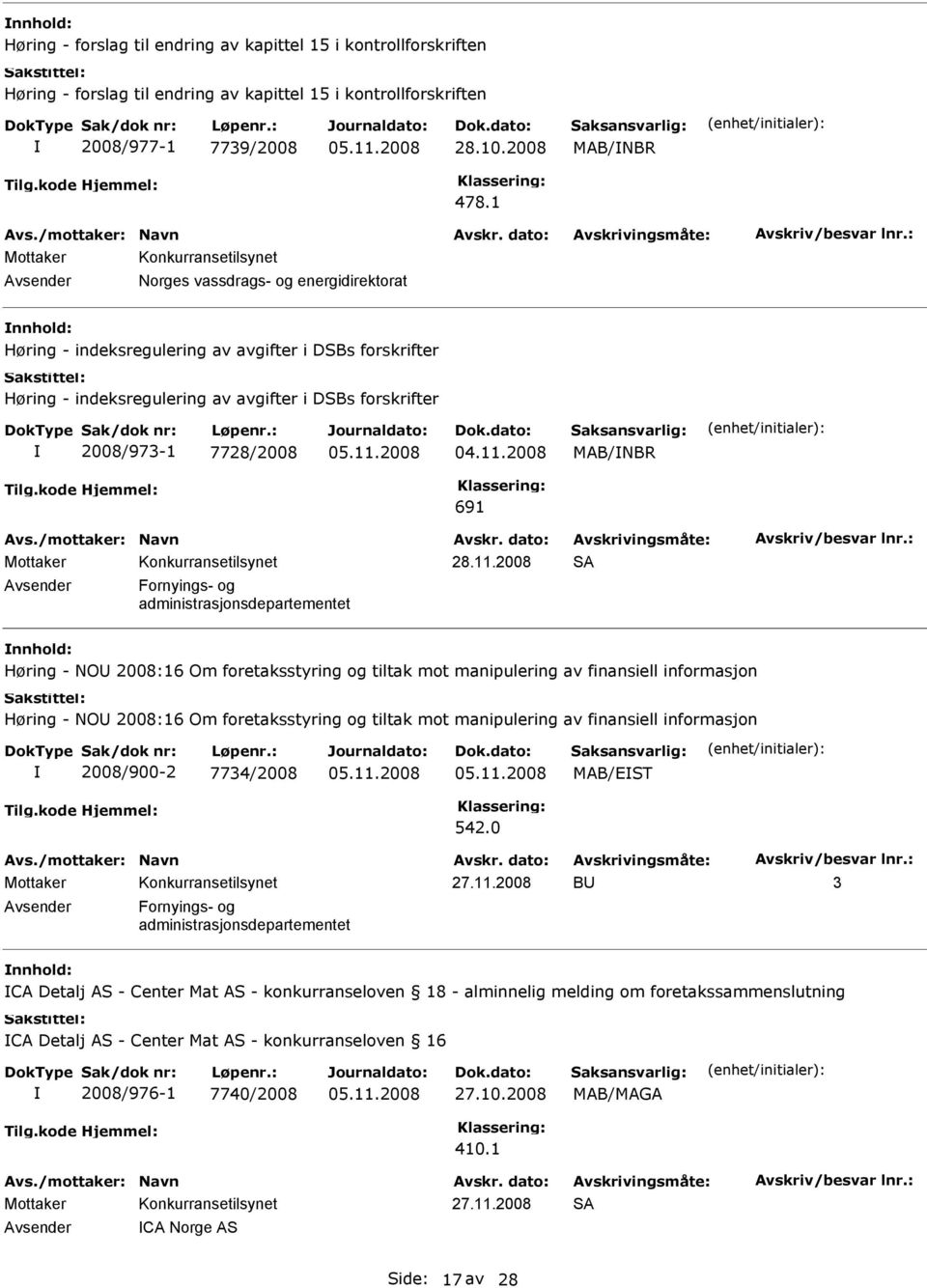 2008 SA Fornyings- og administrasjonsdepartementet Høring - NO 2008:16 Om foretaksstyring og tiltak mot manipulering av finansiell informasjon Høring - NO 2008:16 Om foretaksstyring og tiltak mot