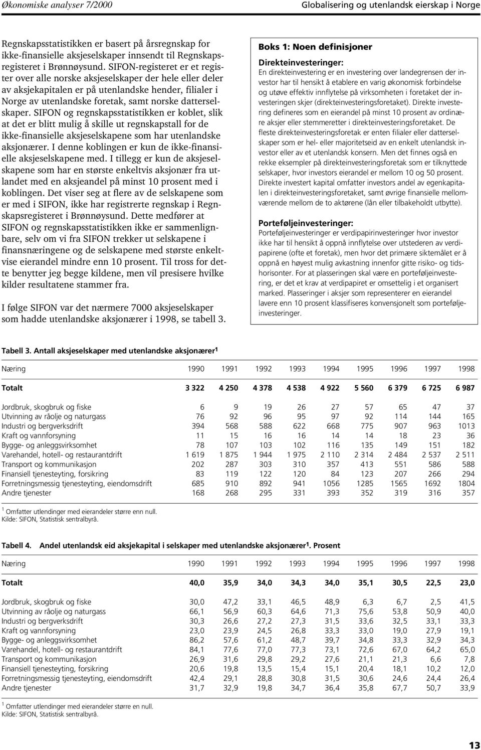 SIFON og regnskapsstatistikken er koblet, slik at det er blitt mulig å skille ut regnskapstall for de ikke-finansielle aksjeselskapene som har utenlandske aksjonærer.