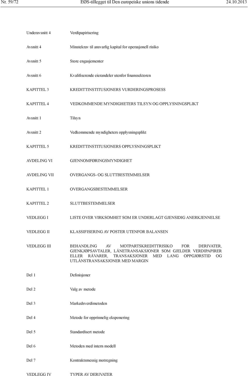 KAPITTEL 3 KREDITTINSTITUSJONERS VURDERINGSPROSESS KAPITTEL 4 VEDKOMMENDE MYNDIGHETERS TILSYN OG OPPLYSNINGSPLIKT Avsnitt 1 Tilsyn Avsnitt 2 Vedkommende myndigheters opplysningsplikt KAPITTEL 5