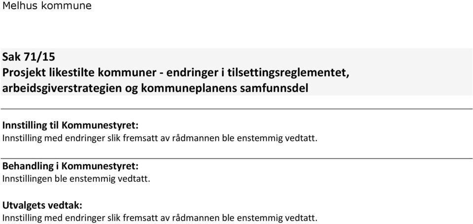 med endringer slik fremsatt av rådmannen ble enstemmig vedtatt.