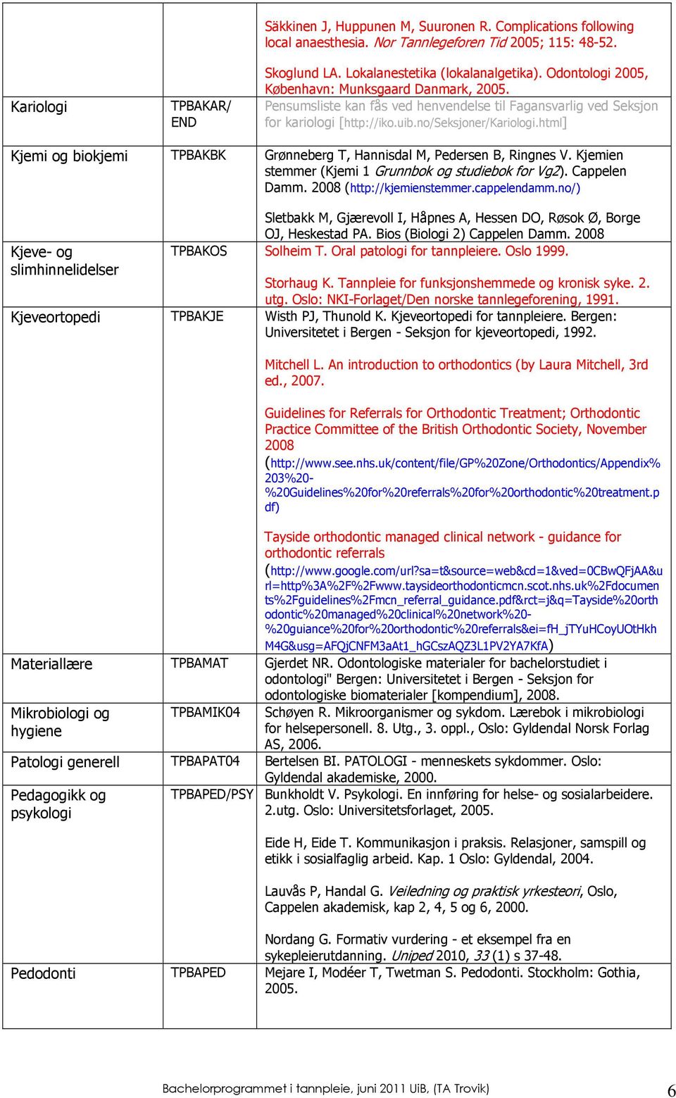 html] Kjemi og biokjemi TPBAKBK Grønneberg T, Hannisdal M, Pedersen B, Ringnes V. Kjemien stemmer (Kjemi 1 Grunnbok og studiebok for Vg2). Cappelen Damm. 2008 (http://kjemienstemmer.cappelendamm.