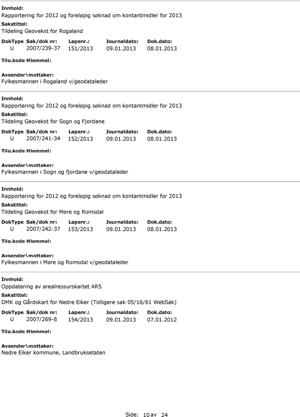 2007/242-37 153/2013 Fylkesmannen i Møre og Romsdal v/geodataleder Oppdatering av arealressurskartet AR5 DMK og Gårdskart