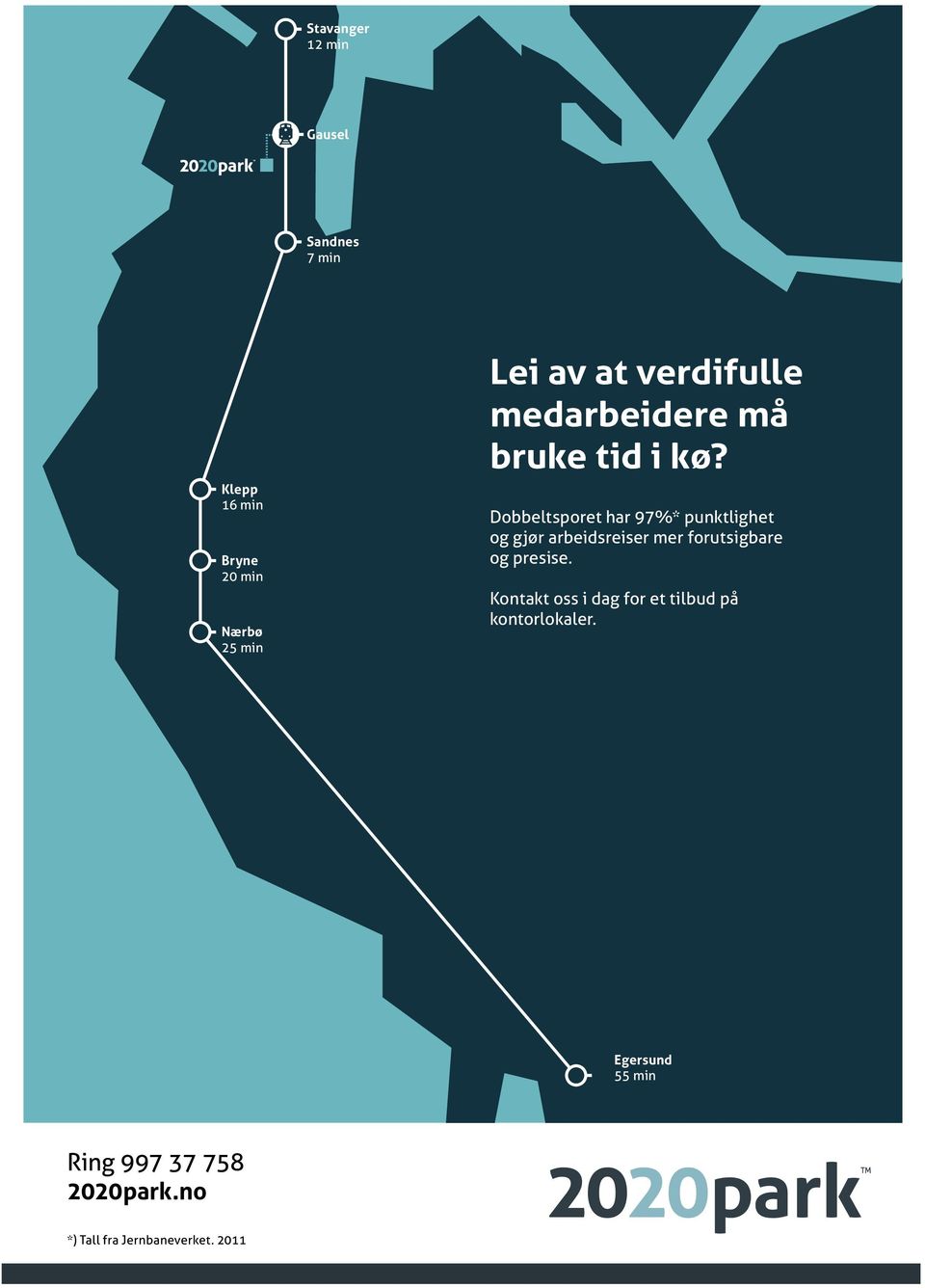 Dobbeltsporet har 97%* punktlighet og gjør arbeidsreiser mer forutsigbare og presise.