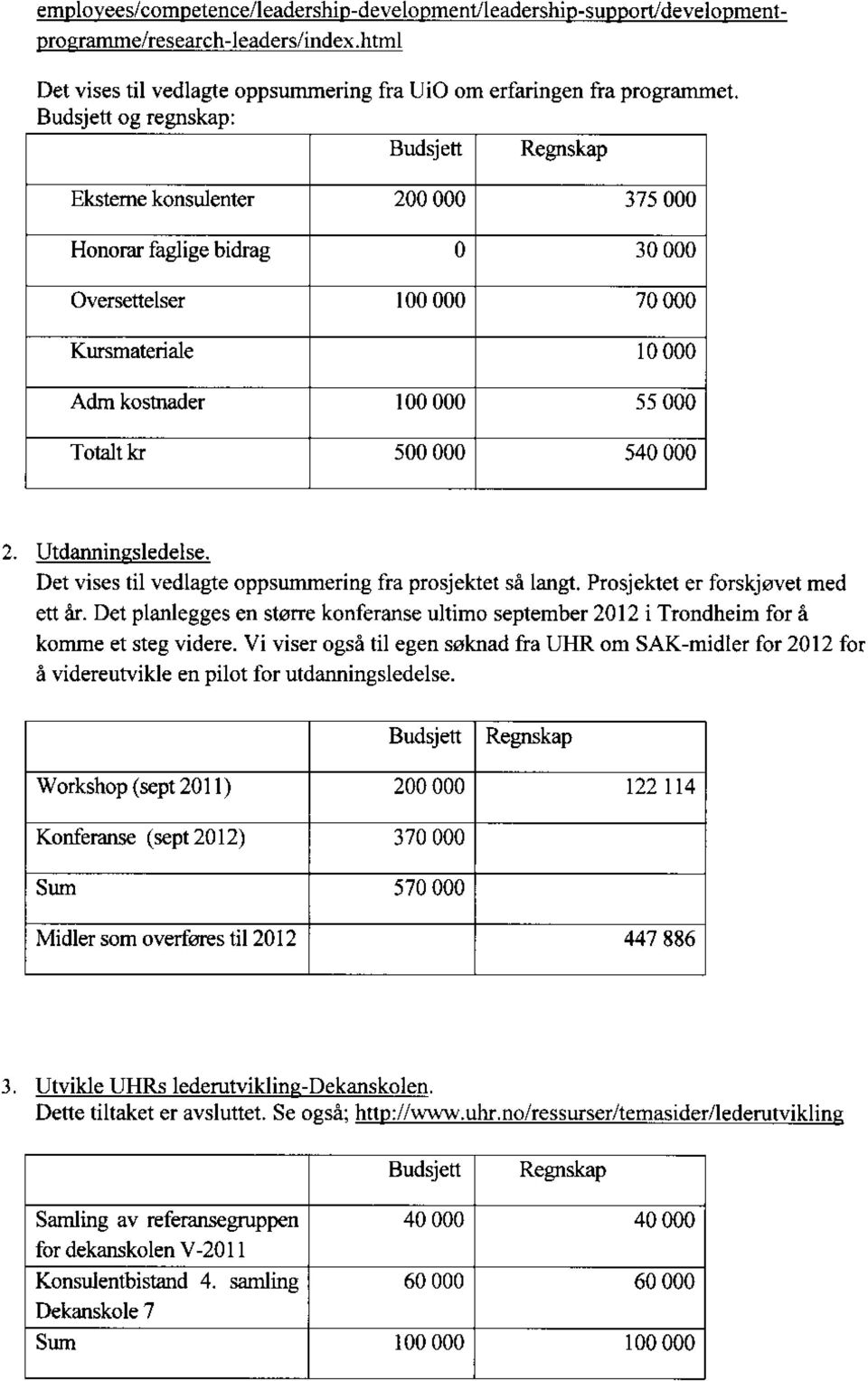 Det planlegges en større konferanse ultimo september 2012 i Trondheim for å komme et steg videre.