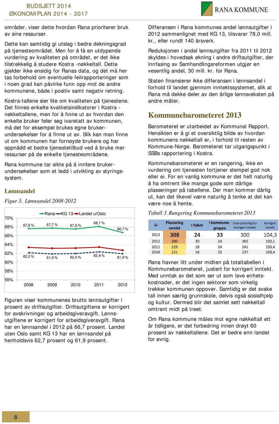 Dette gjelder ikke ensidig for Ranas data, og det må her tas forbehold om eventuelle feilrapporteringer som i noen grad kan påvirke funn opp mot de andre kommunene, både i positiv samt negativ