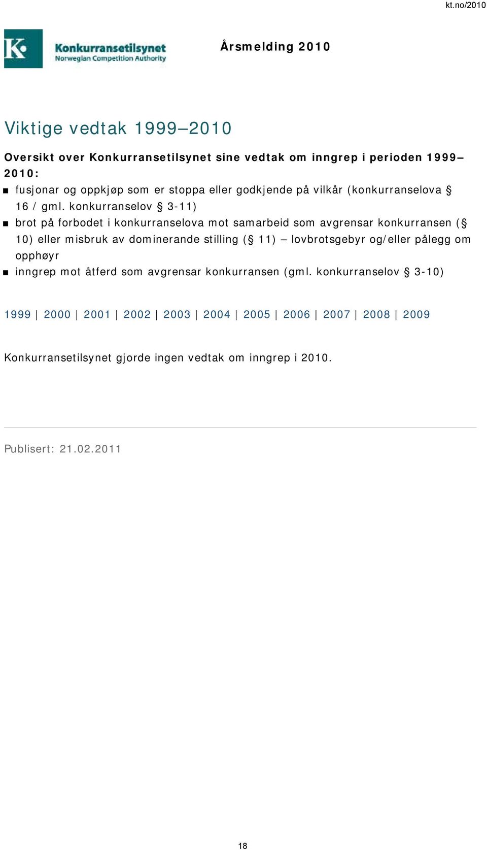 konkurranselov 3-11) brot på forbodet i konkurranselova mot samarbeid som avgrensar konkurransen ( 10) eller misbruk av dominerande stilling ( 11)