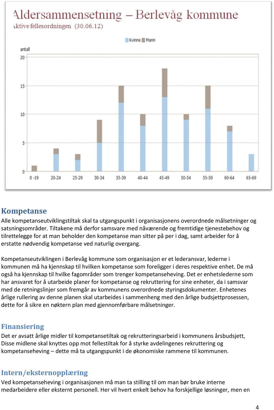 ved naturlig overgang. Kompetanseutviklingen i Berlevåg kommune som organisasjon er et lederansvar, lederne i kommunen må ha kjennskap til hvilken kompetanse som foreligger i deres respektive enhet.
