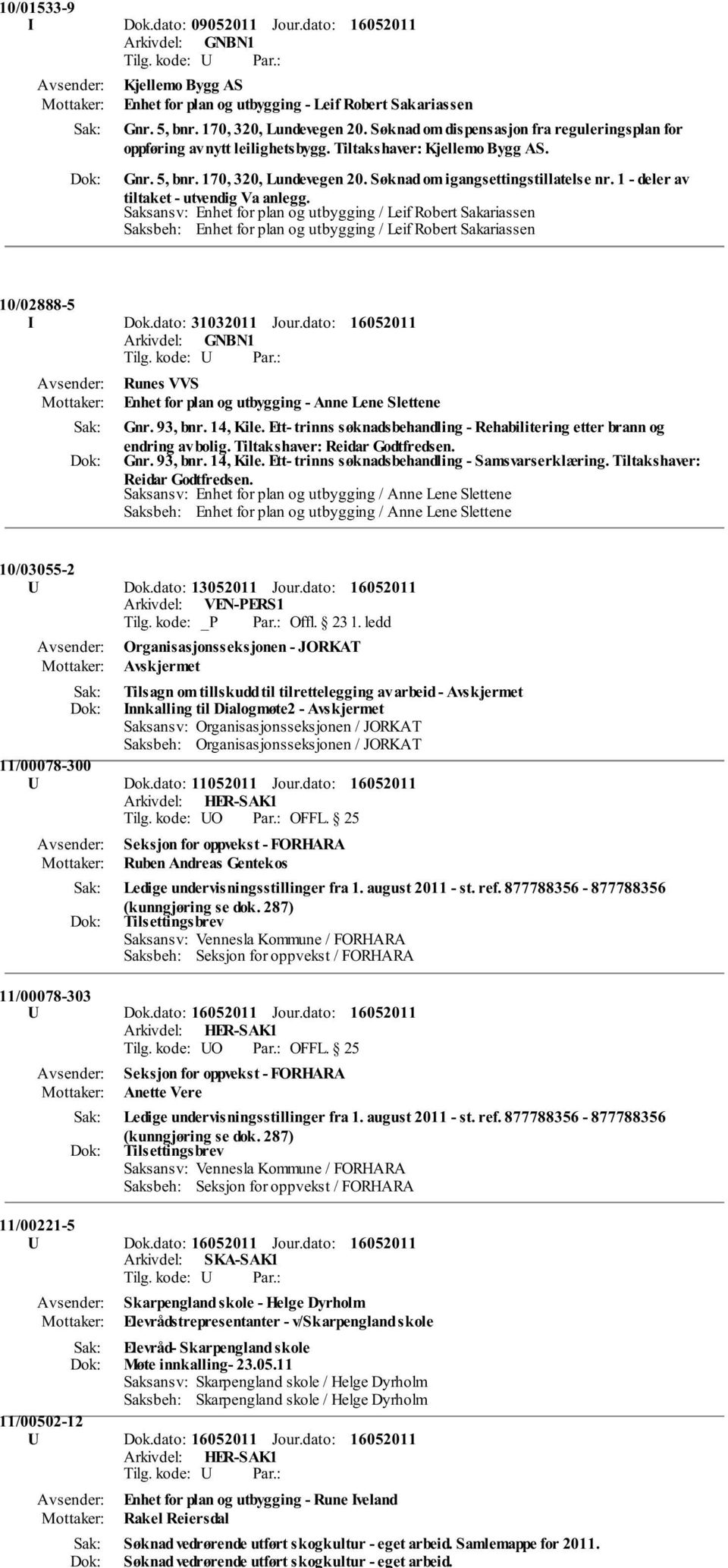 1 - deler av tiltaket - utvendig Va anlegg. Saksansv: Enhet for plan og utbygging / Leif Robert Sakariassen Saksbeh: Enhet for plan og utbygging / Leif Robert Sakariassen 10/02888-5 I Dok.