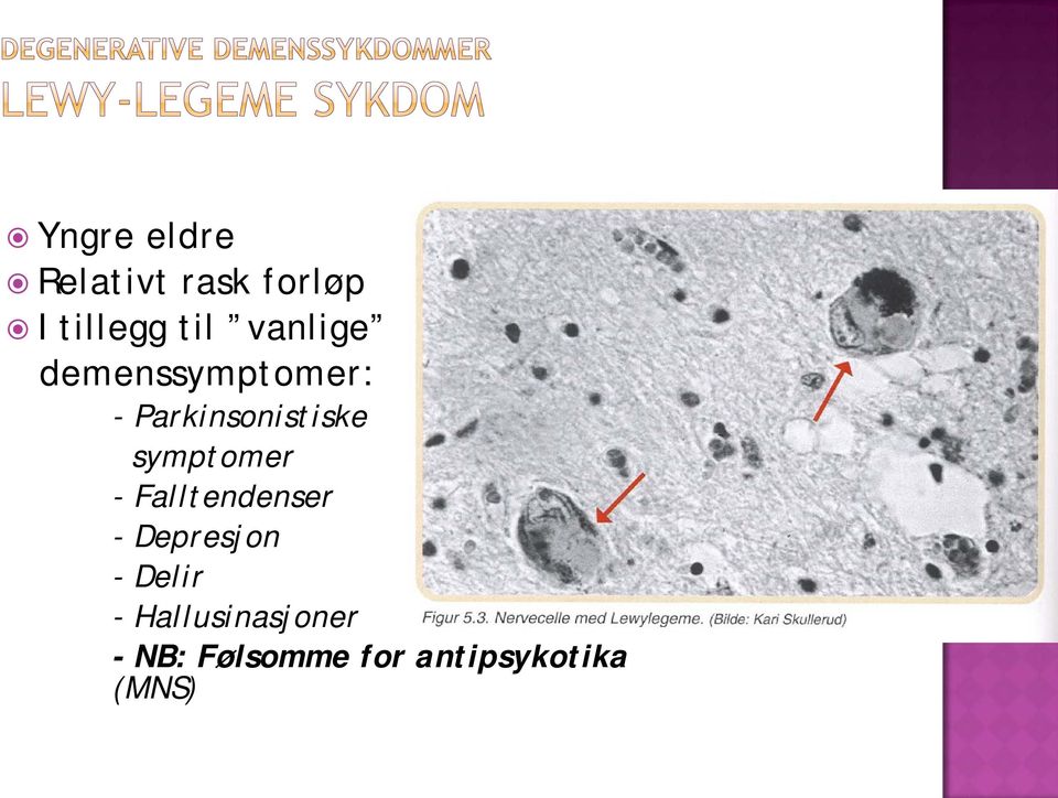 symptomer - Falltendenser - Depresjon - Delir -